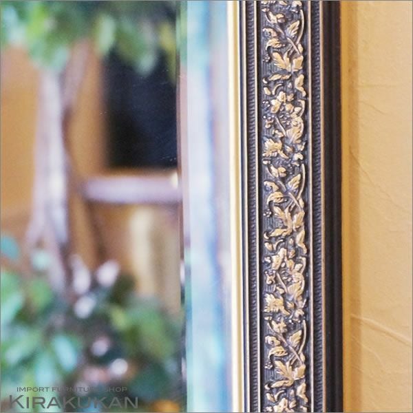 イタリア 姿見ミラー 鏡 壁掛け ブルー＆ゴールド | 輸入家具・雑貨の