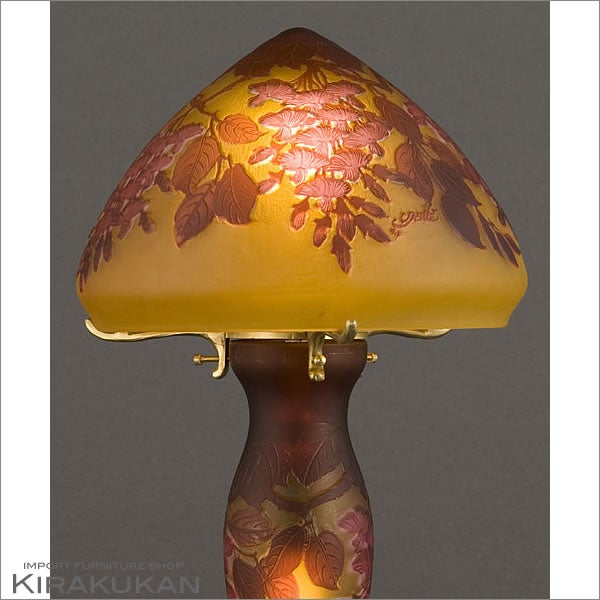 輸入照明 ガレコレクション 2灯テーブルスタンド 藤柄 Wisteria 中間スイッチ LED使用可 人気