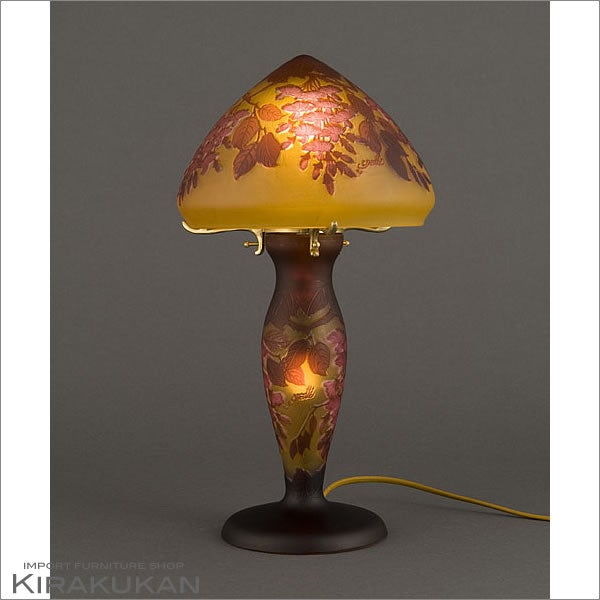 輸入照明 ガレコレクション 2灯テーブルスタンド 藤柄 Wisteria 中間スイッチ LED使用可 人気