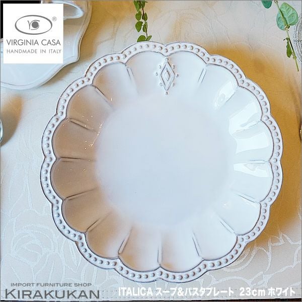 ヴィルジニアカーサ Natale バードプレート 18cm ホワイト イタリア製