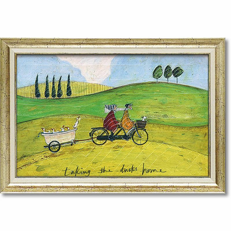 サム トフト「いぬタクシー」Gel加工 絵画 インテリア 額入り | 輸入