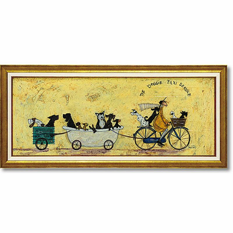 サム トフト「いぬタクシー」Gel加工 絵画 インテリア 額入り | 輸入