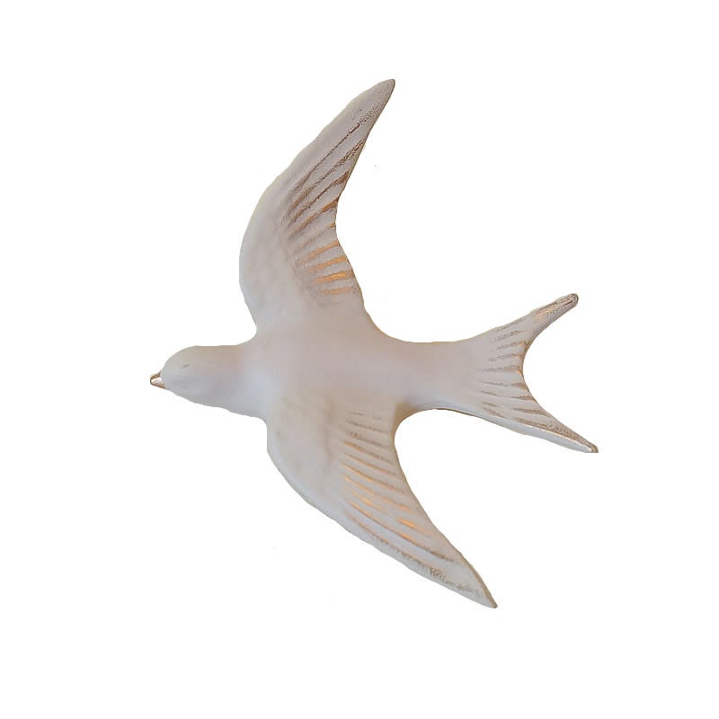 ウォールデコ ホワイト バードL 壁掛け おしゃれ 雑貨 輸入雑貨 白色 クラシック アンティーク調 風 レトロ