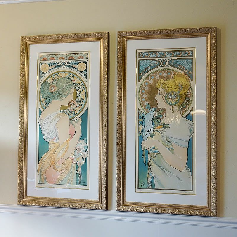 新品未開封　ジグソーパズル アルフォンス・ミュシャ 桜草/羽根 絵画風 壁紙ポスター 【コラージュ版】 アルフォンス・ミュシャ 桜草