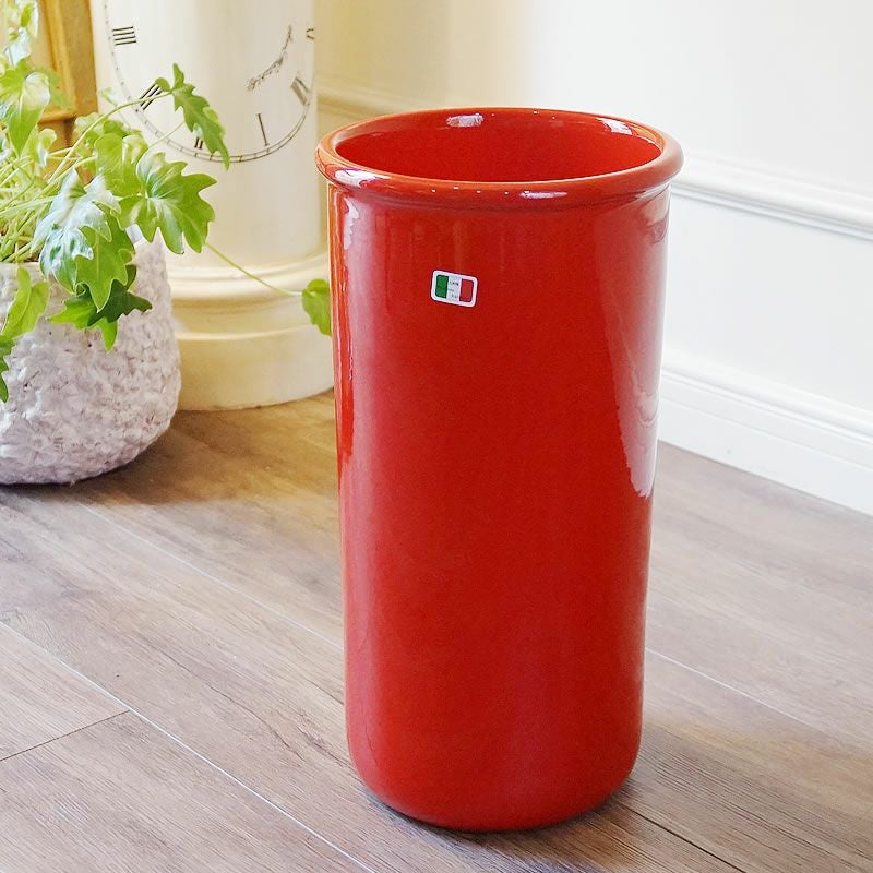 傘立て 陶器 イタリア レッド 赤 アンブレラスタンド 玄関 傘立て スリム おしゃれ アンティーク イタリアンレッド