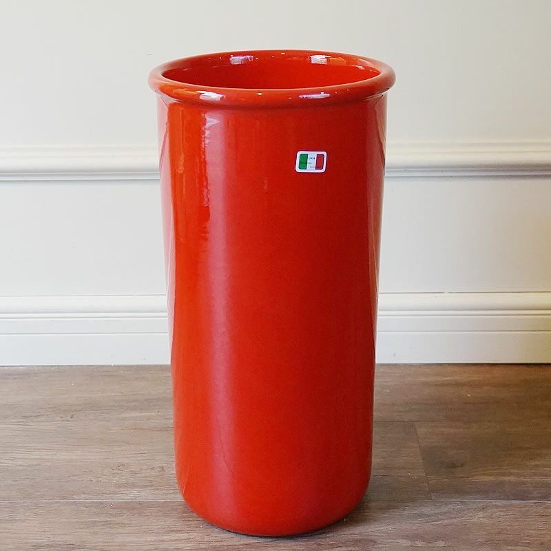 傘立て 陶器 イタリア レッド 赤 アンブレラスタンド 玄関 傘立て スリム おしゃれ アンティーク イタリアンレッド