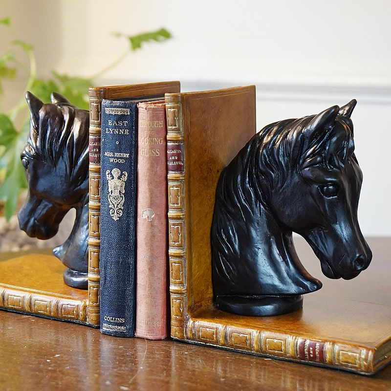 N*a様 アメリカン　ヴィンテージ　ホースブックスタンド　馬　真鍮　ペア VINTAGE ANTIQUE BOOKENDS JAPANNED HORSE ヴィンテージ アメリカン