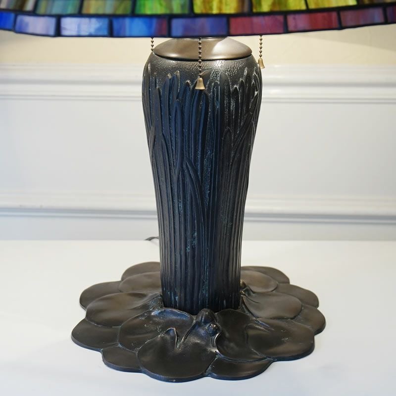 ヴィンテージ ステンドグラスランプ ティファニースタイル トンボ 3灯