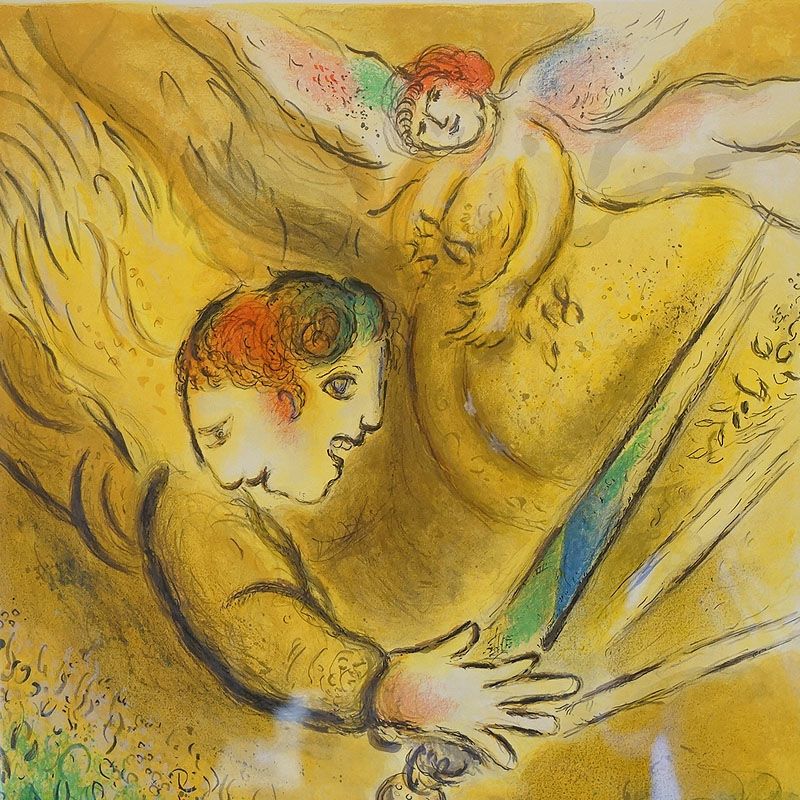 ヴィンテージ マルク・シャガール画「審判の天使」1974年 リトグラフ