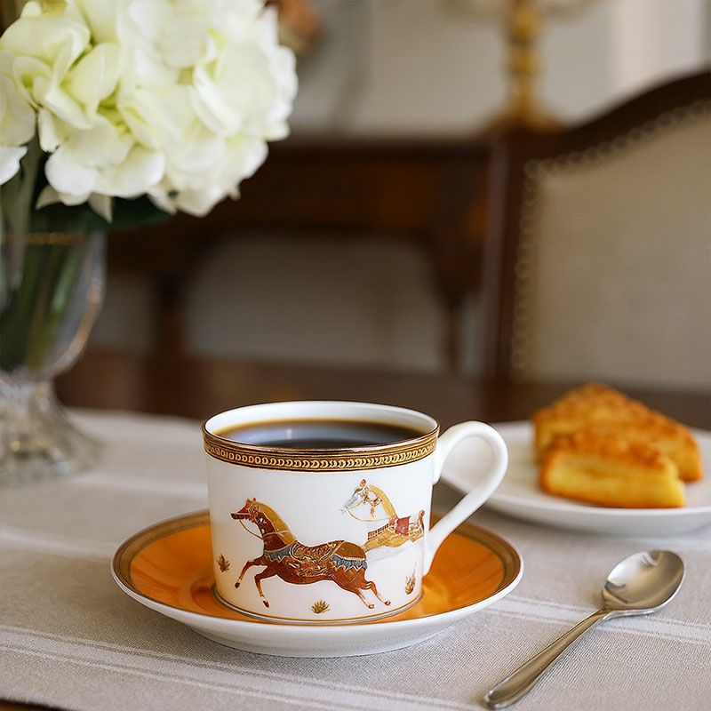 ロイヤルアーデン カップ＆ソーサー オレンジ ホース 馬 ボーンチャイナ フランス風