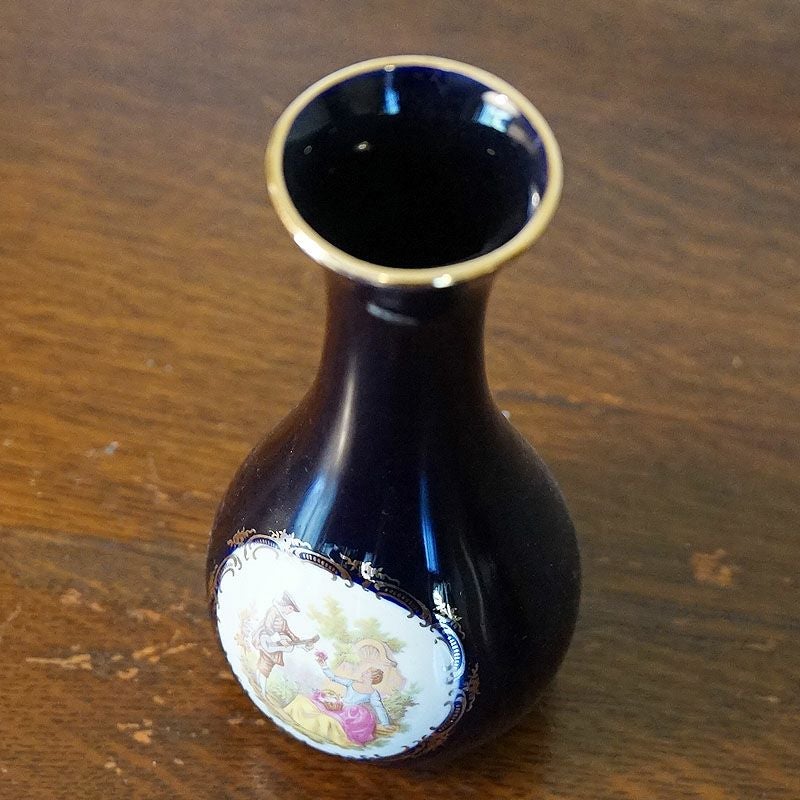 ヴィンテージ フランス製 リモージュキャッスル 花瓶 陶器 フラワー