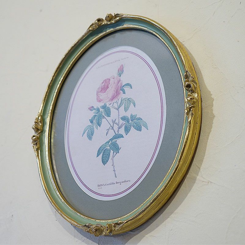 ルドゥーテ 薔薇 花 額絵 楕円 オーバル Aタイプ 左向き | 輸入家具