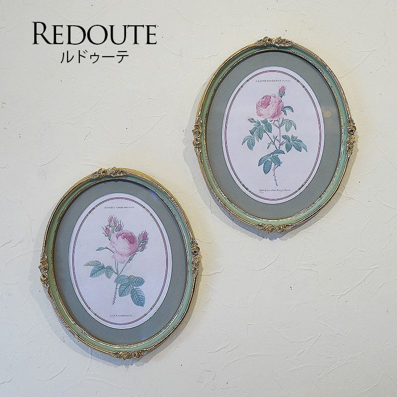 ルドゥーテ 薔薇 花 額絵 楕円 オーバル Aタイプ 左向き | 輸入家具
