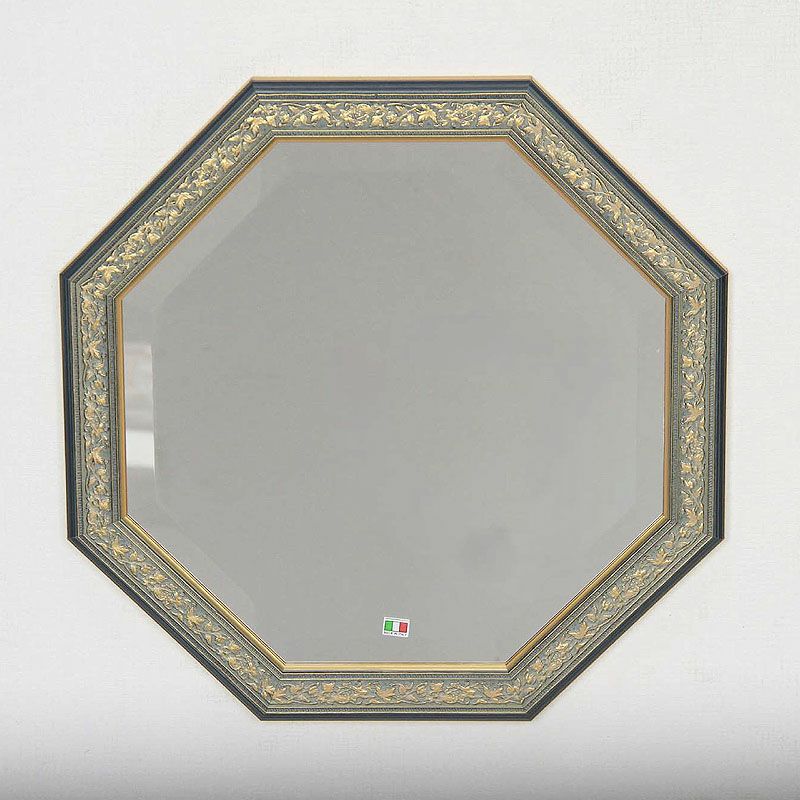 ヴィンテージ 八角ミラー ゴールド Mサイズ Mirror ・運気アップの