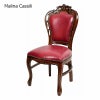 ダイニングチェア 合皮 レッド色張り Malina Cassili マリナカッシーリ マホガニー家具 アンティーク調家具