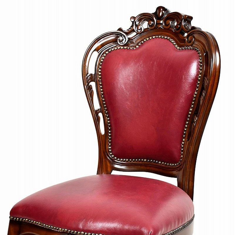 ダイニングチェア 合皮 レッド色張り Malina Cassili マリナカッシーリ マホガニー家具 アンティーク調家具