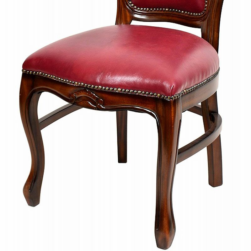 ダイニングチェア 合皮 レッド色張り Malina Cassili マリナカッシーリ マホガニー家具 アンティーク調家具