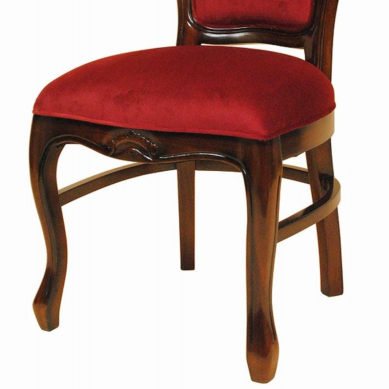 ダイニングチェア モケット 布 レッド色張り Malina Cassili マリナカッシーリ マホガニー家具 アンティーク調家具