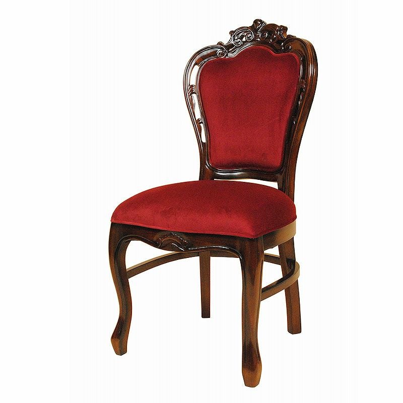 ダイニングチェア モケット 布 レッド色張り Malina Cassili マリナカッシーリ マホガニー家具 アンティーク調家具