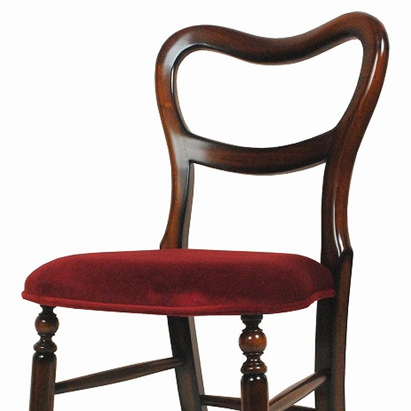 ダイニングチェア モケット 布 レッド色張り Malina Cassili マリナカッシーリ マホガニー家具 アンティーク調家具