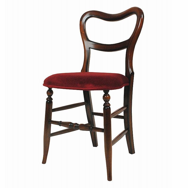 ダイニングチェア モケット 布 レッド色張り Malina Cassili マリナカッシーリ マホガニー家具 アンティーク調家具