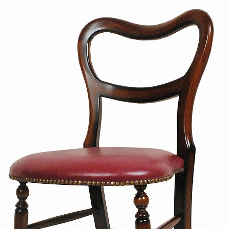 ダイニングチェア 合皮 レッド色張り Malina Cassili マリナカッシーリ マホガニー家具 アンティーク調家具