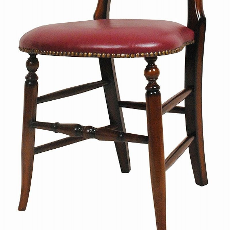 ダイニングチェア 合皮 レッド色張り Malina Cassili マリナカッシーリ マホガニー家具 アンティーク調家具