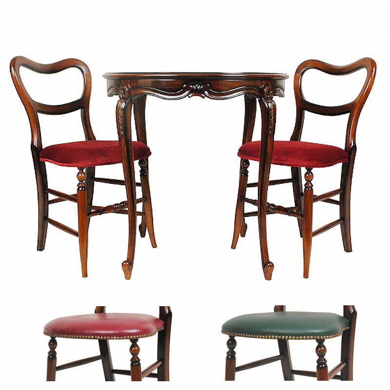 ダイニング3点セット 丸 アンティーク 75 ダイニングテーブルセット 丸 Malina Cassili マリナカッシーリ 組立品