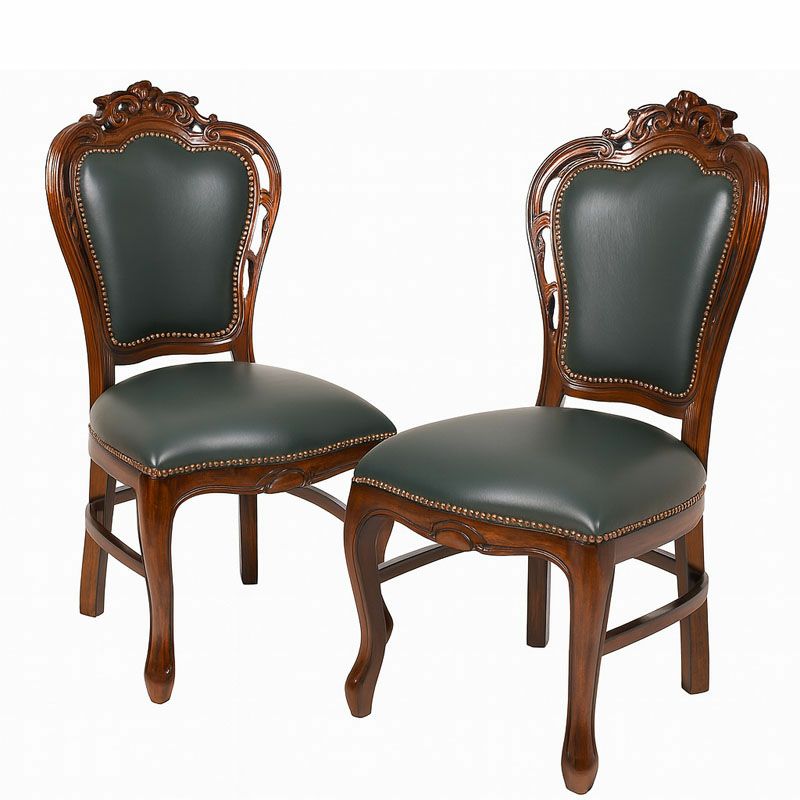 ダイニングチェア 2脚セット 完成品 張地4種類あり Malina Cassili マリナカッシーリ マホガニー家具 アンティーク調家具