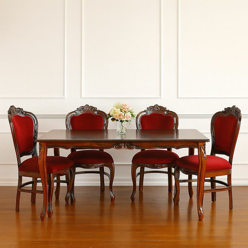 ダイニングチェア 4脚セット 完成品 張地4種類あり Malina Cassili マリナカッシーリ マホガニー家具 アンティーク調家具