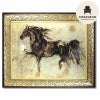 絵画 インテリア ゴットフライドマルタ作「 ウィング ラン 」 100cm角 勝馬 絵画 インテリア 壁掛け 絵画 額入り