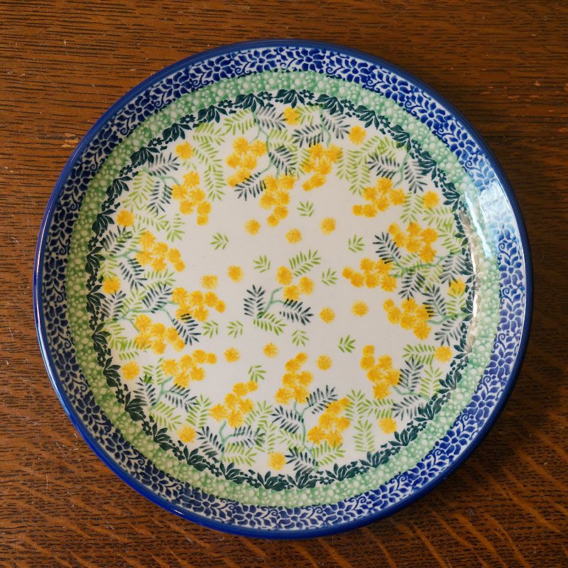 ツェラミカ アルティスティチナ 20cmプレート No.3265X ミモザ柄 ポーランド食器