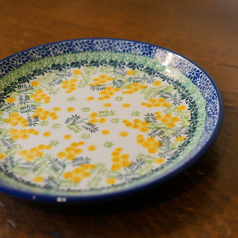 ツェラミカ アルティスティチナ 20cmプレート No.3265X ミモザ柄 ポーランド食器