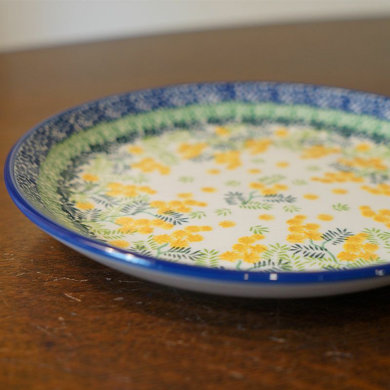 ツェラミカ アルティスティチナ 20cmプレート No.3265X ミモザ柄 ポーランド食器