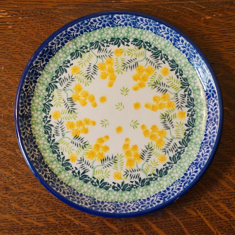 ツェラミカ アルティスティチナ 16cmプレート No.3265X ミモザ柄 ポーランド食器