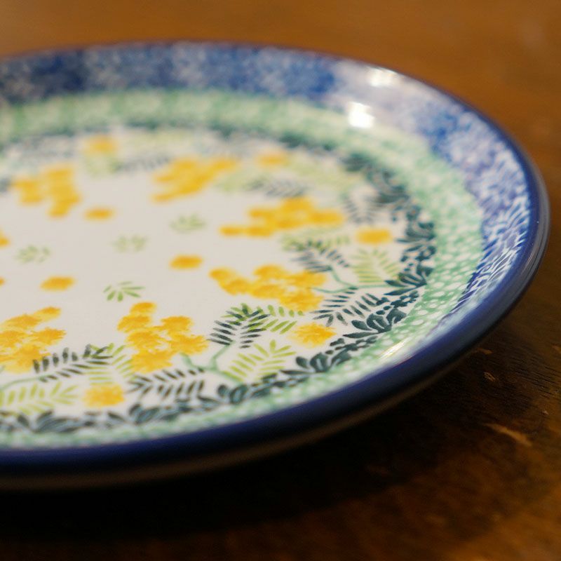 ツェラミカ アルティスティチナ 16cmプレート No.3265X ミモザ柄 ポーランド食器