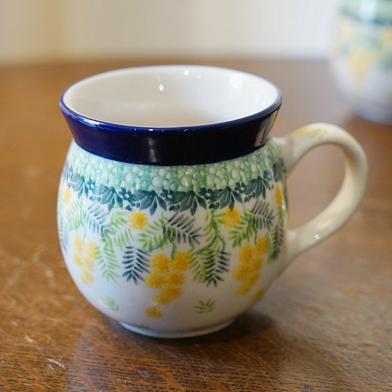 ツェラミカ アルティスティチナ No.3265X マグカップ 0.25L ミモザ柄 ポーランド食器