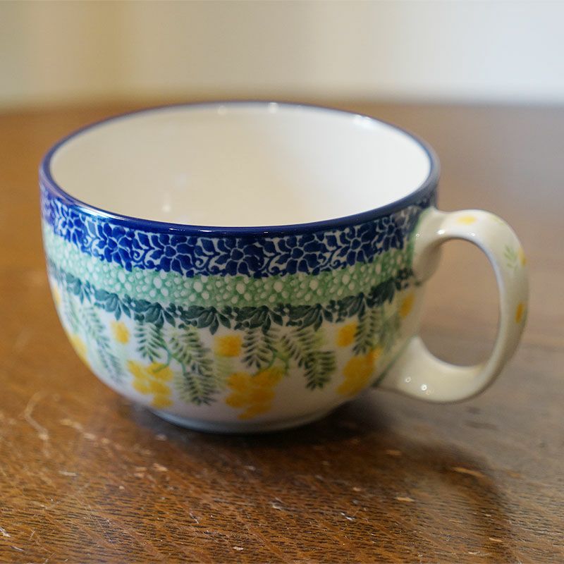 ツェラミカ アルティスティチナ スープカップ No.3265X ミモザ柄 ポーランド食器