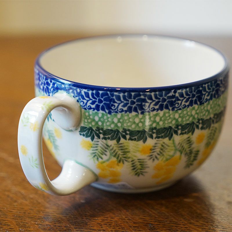 ツェラミカ アルティスティチナ スープカップ No.3265X ミモザ柄 ポーランド食器