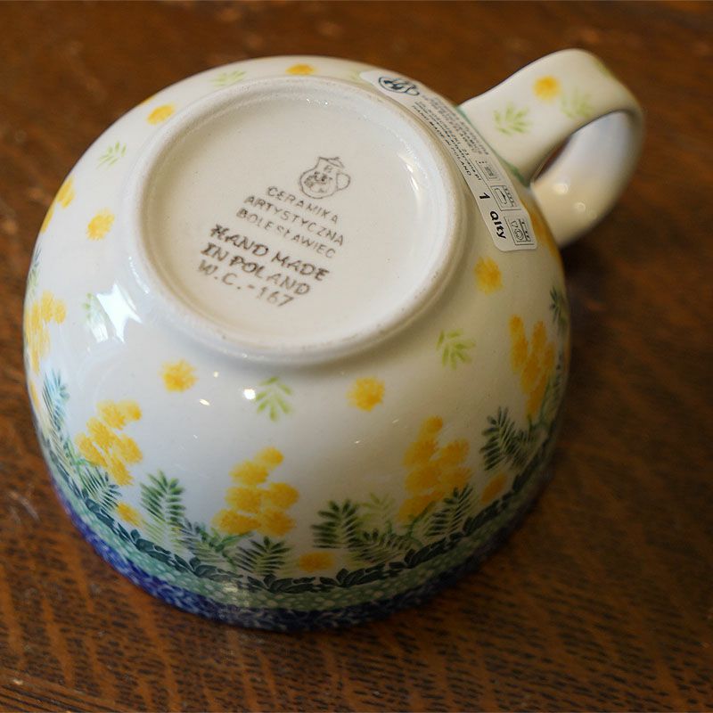 ツェラミカ アルティスティチナ スープカップ No.3265X ミモザ柄 ポーランド食器