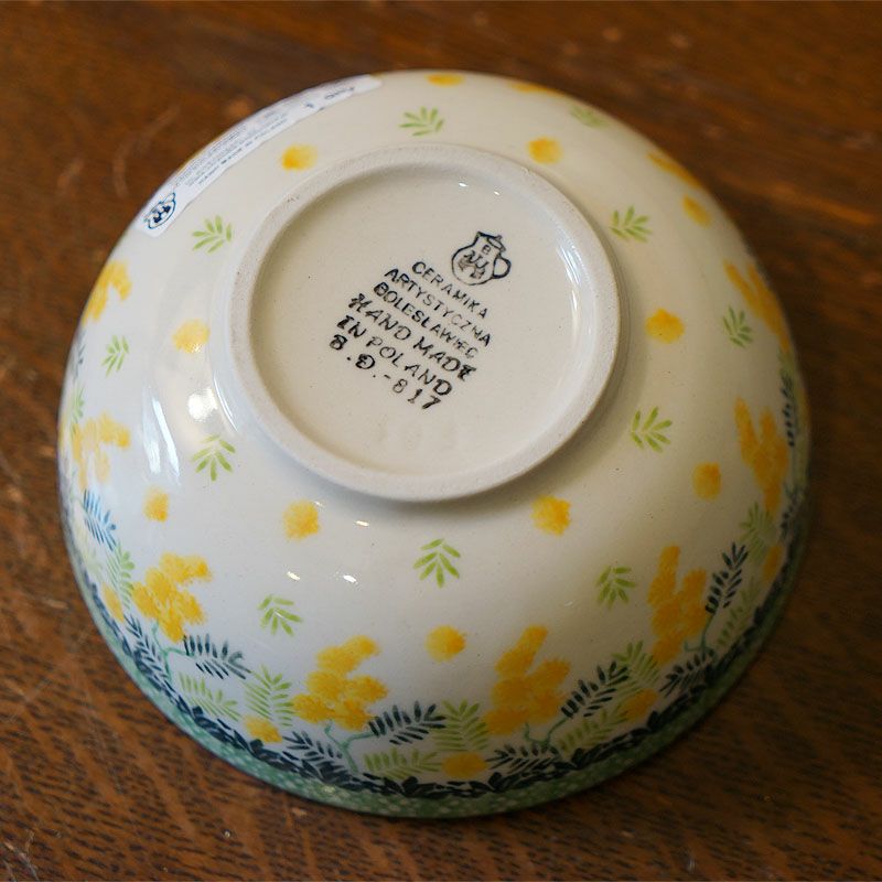 ツェラミカ アルティスティチナ フリーボウル 14cm No.3265X ミモザ柄 ポーランド食器