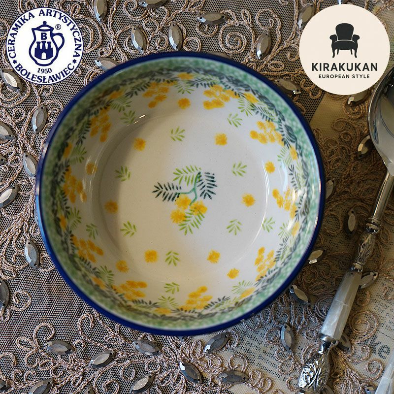 ツェラミカ アルティスティチナ サラダボウルミニ 12cm No.3265X ミモザ柄 ポーランド食器