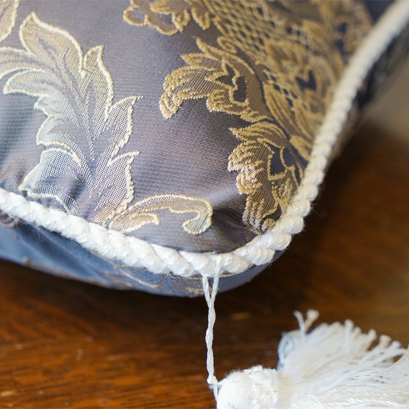 アクアフラワー Aqua flower クラシックグレー クッションカバー パンヤ別 タッセル付 メール便使用