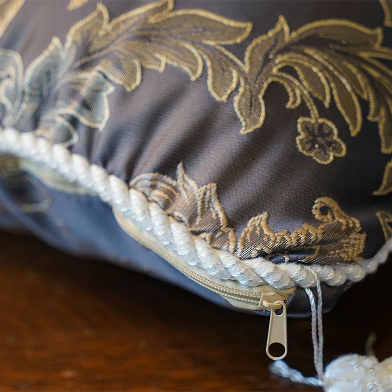 アクアフラワー Aqua flower クラシックグレー クッションカバー パンヤ別 タッセル付 メール便使用