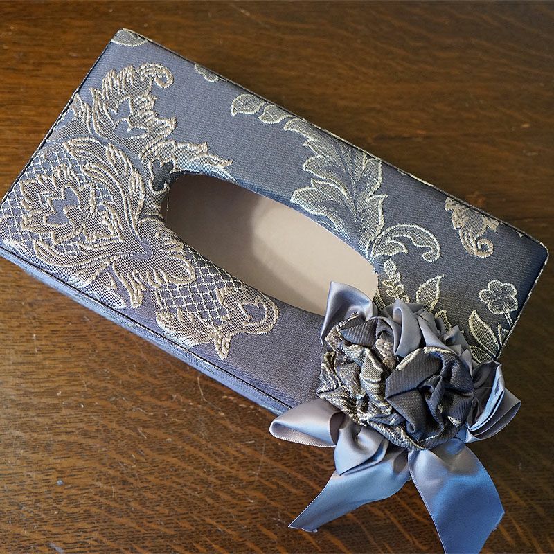 アクアフラワー Aqua flower クラシックグレー ティッシュボックス ティッシュケース リボンティッシュケース おしゃれ