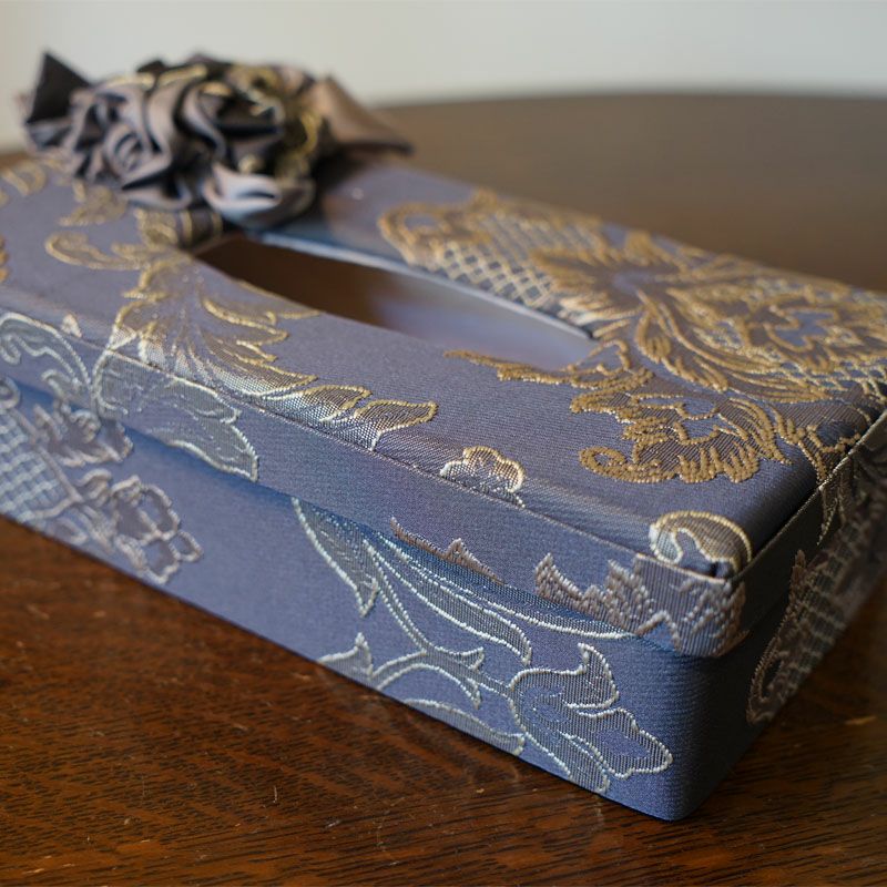 アクアフラワー Aqua flower クラシックグレー ティッシュボックス ティッシュケース リボンティッシュケース おしゃれ