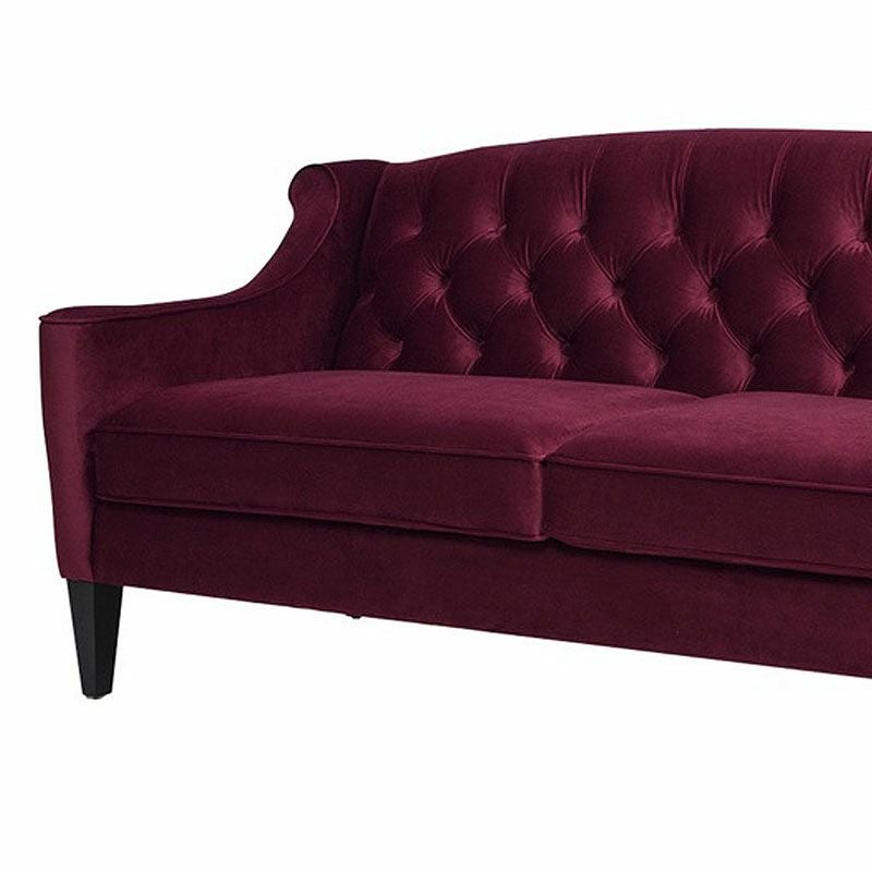ジェニファーテイラー ソファ 3人掛け ソファー ベロア バーガンディ KEN 884 Jennifer Taylor アメリカ家具 ソファ ファブリック 布張り おしゃれソファ