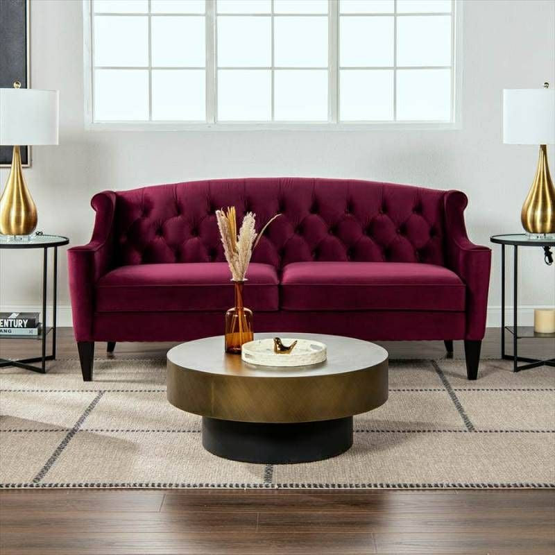 ジェニファーテイラー ソファ 3人掛け ソファー ベロア バーガンディ KEN 884 Jennifer Taylor アメリカ家具 ソファ ファブリック 布張り おしゃれソファ