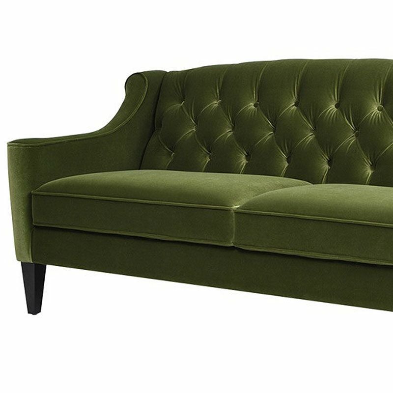 ジェニファーテイラー ソファ 3人掛け ソファー ベロア オリーブグリーン KEN V036 Jennifer Taylor アメリカ家具 ソファ ファブリック 布張り