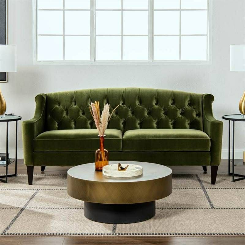 ジェニファーテイラー ソファ 3人掛け ソファー ベロア オリーブグリーン KEN V036 Jennifer Taylor アメリカ家具 ソファ ファブリック 布張り